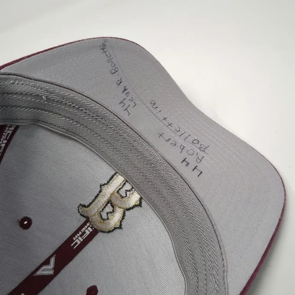 Pacific Headwear Baseball Cap Red 8 Berkeley Letter B Flexfit Embroidered Hat